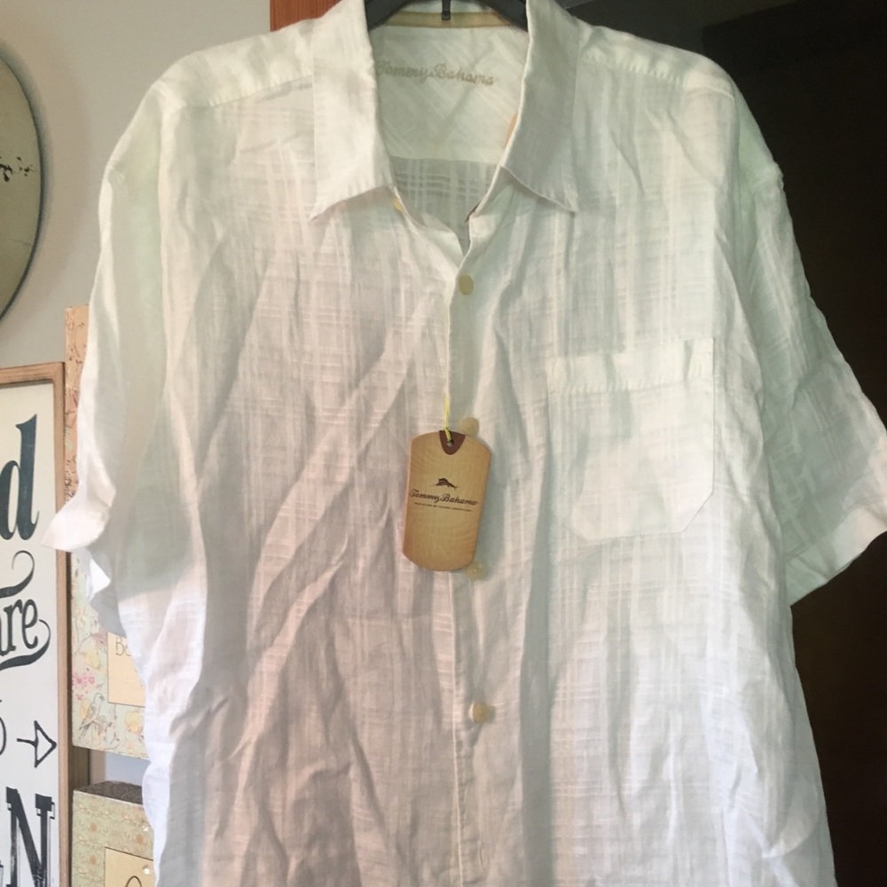 NWT Tommy Bahama Linen Button Down Shirt XL $98